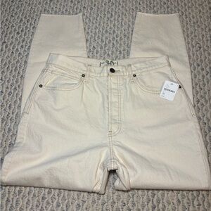 NWT Free People high waisted cream curvy jeans